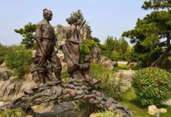 商場牛郎織女雕塑 神話不銹鋼雕塑 店門口小品