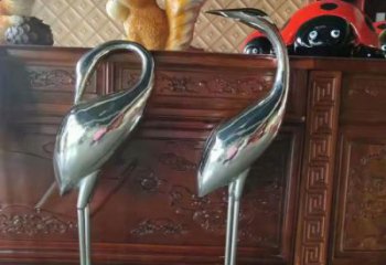 園林丹頂鶴雕塑 風(fēng)景區(qū)不銹鋼仿真雕塑 廣場(chǎng)小品