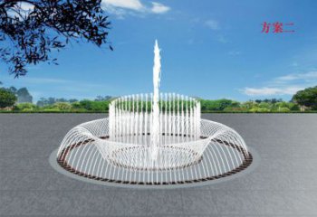 選用噴泉雕塑，燈光數(shù)控效果，公園廣場大型噴泉雕塑
