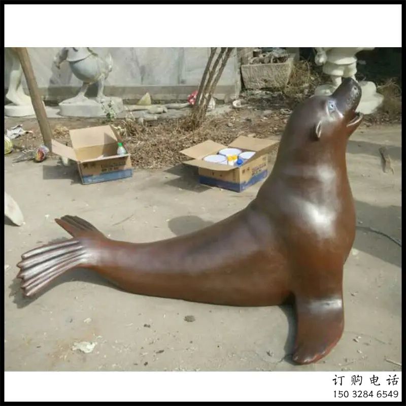 創(chuàng)意海豹雕塑制造商 步行街店門(mén)口雕塑 影視劇小品
