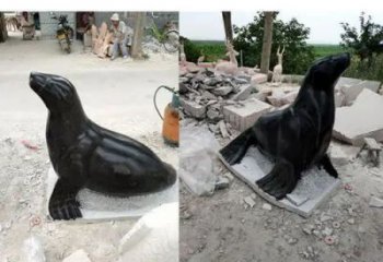 指用廣場海豹雕塑 公園仿真雕塑 抽象擺件