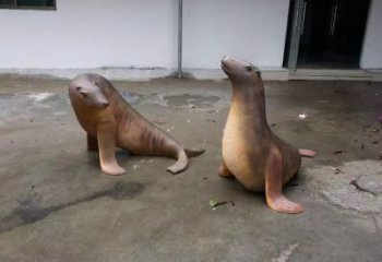 商業街海豹雕塑訂購 售樓處雕塑 海洋生物擺件
