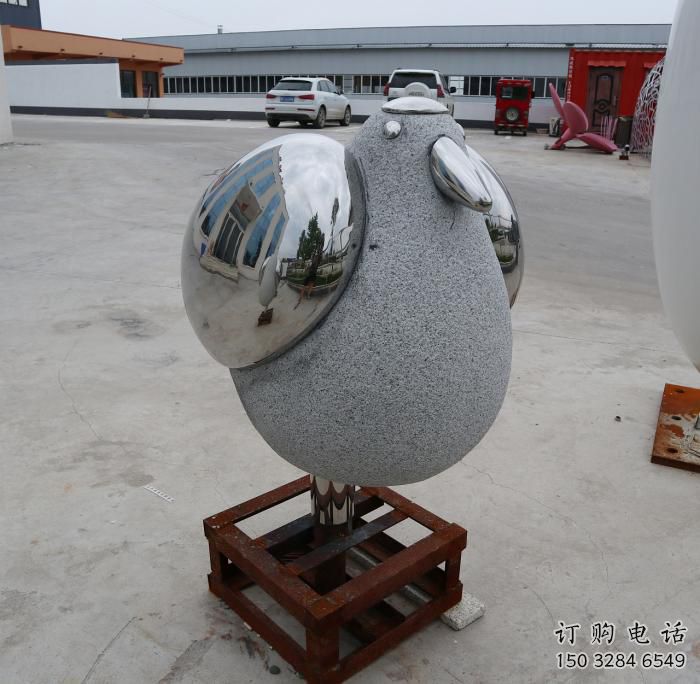 石嘴山操場鳥類雕塑，公園主題，鏡面工藝