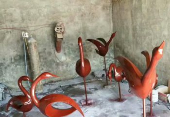 遼寧景區(qū)鳥(niǎo)類雕塑，噴水造型，剪影工藝