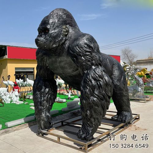 廣西仿古黑猩猩雕塑 庭院彩繪雕塑 田間小品