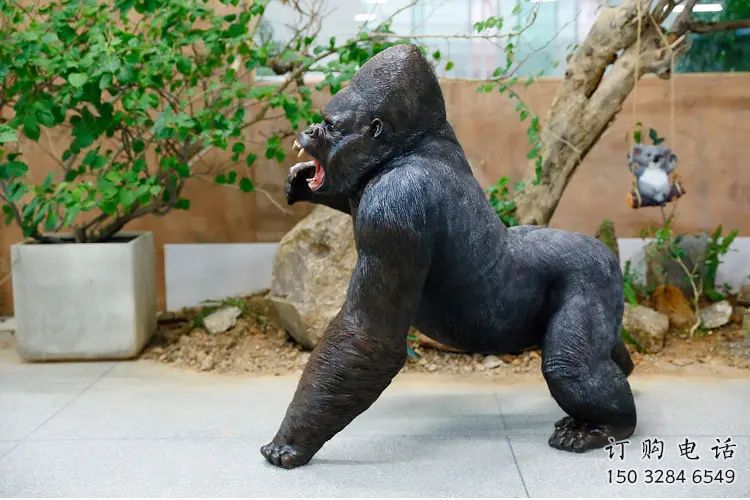 陜西園林黑猩猩雕塑 風景區仿真雕塑 廣場小品