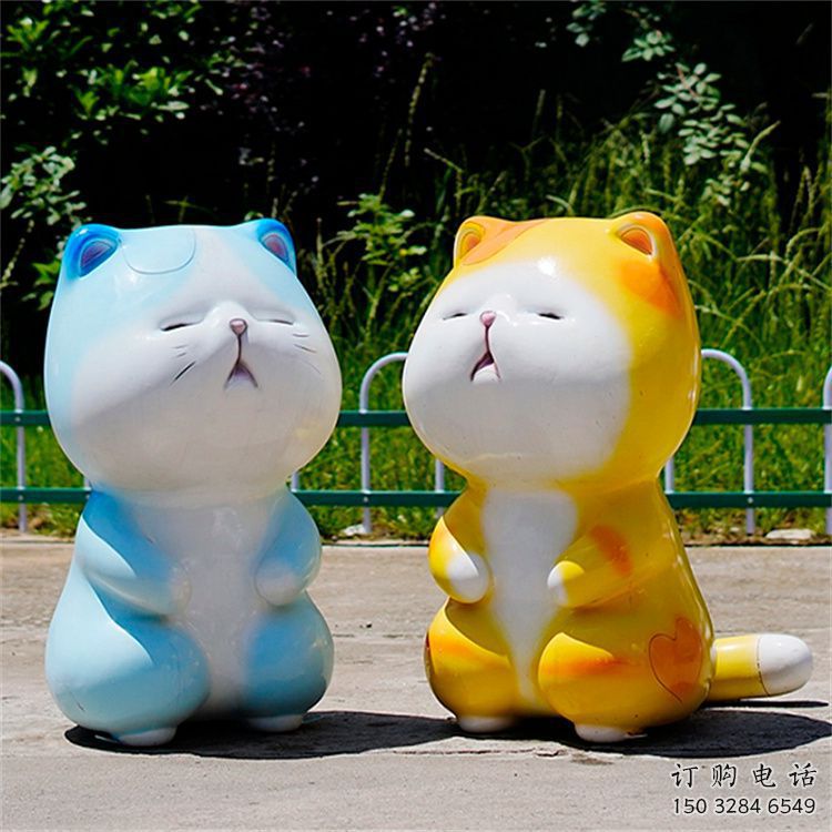 農村貓咪雕塑生產，鏤空海洋雕塑，抽象效果