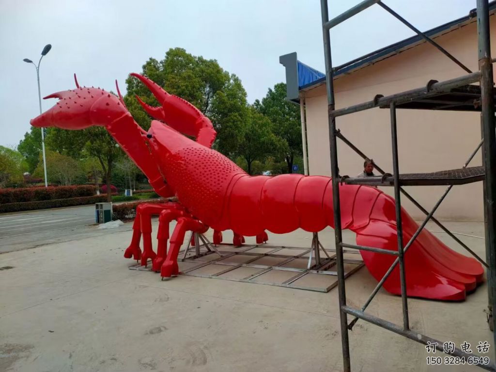 優選抽象龍蝦雕塑 店門口彩繪雕塑 步行街擺件
