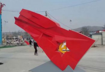 售樓部黨徽雕塑生產商，戶外景觀雕塑，烤漆題材