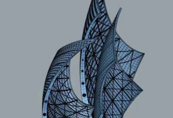 步行街帆船雕塑廠家，鍛造景觀雕塑，烤漆方式