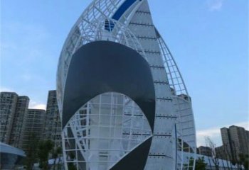 廣場(chǎng)帆船雕塑生產(chǎn)商，抽象水景雕塑，抽象效果