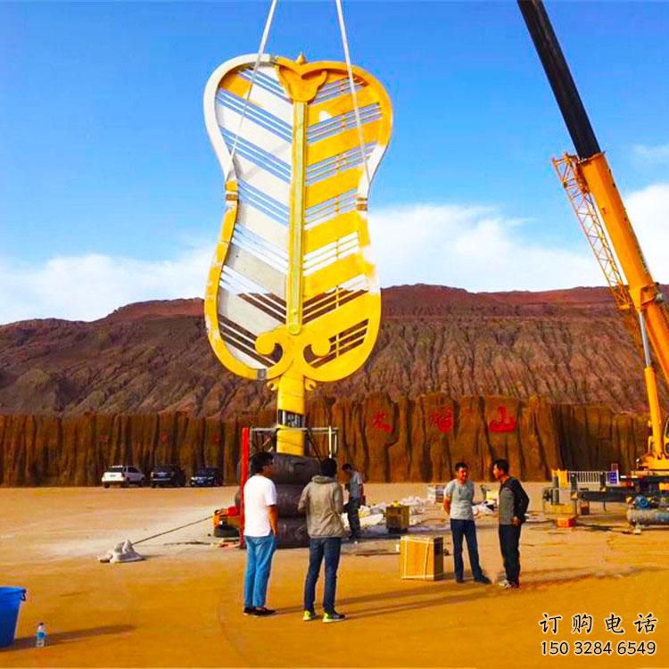 預(yù)定步行街扇子雕塑 游樂場景觀雕塑 鑄造扇形雕塑