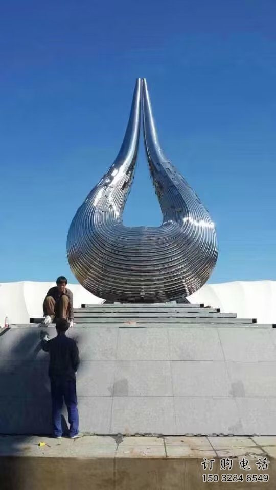 戶外水珠雕塑生產商 噴漆淚滴雕塑 燈光雕塑