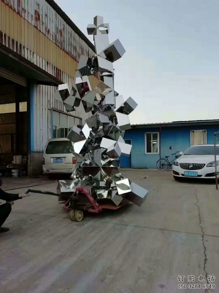 常用仿真石塊雕塑 電鍍現代景觀石雕塑 鏡面石頭雕塑廠家