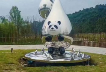 不銹鋼房地產水珠雕塑 現代淚滴雕塑 幾何雕塑