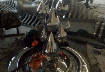 仿真水珠雕塑廠家 電鍍現代雕塑 水景雕塑