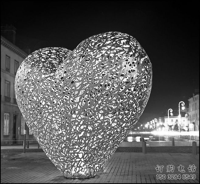 愛心鏤空雕塑廠家 創意企業雕塑 公園雕塑