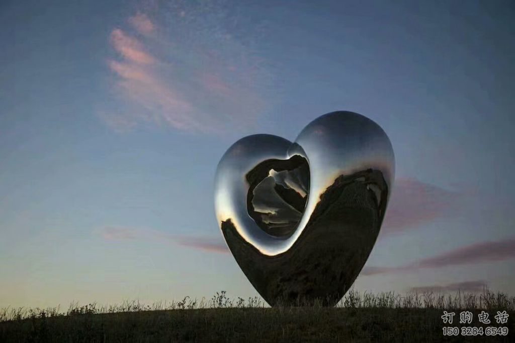 大型商場愛心雕塑定做廠家 仿真愛情雕塑 鏡面雕塑