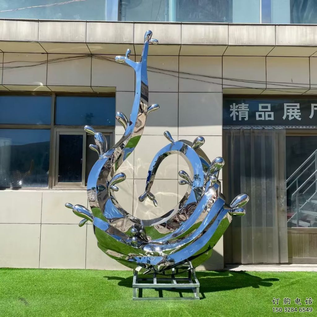 承接大型浪花雕塑 歐式步行街波浪雕塑 彩繪波浪雕塑廠家