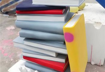 書雕塑廠家，重疊造型結(jié)構(gòu)，公園戶外不銹鋼雕塑 (1)