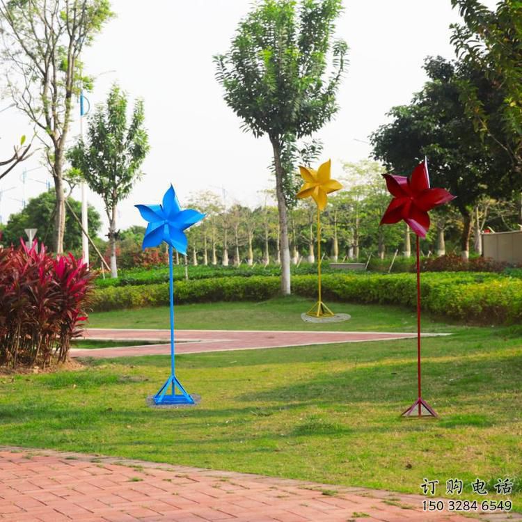 別墅區風車雕塑廠家 大型別墅區旋轉雕塑 剪影旋轉雕塑