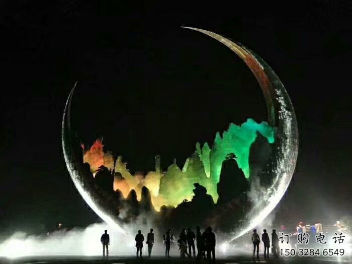 城市月亮雕塑廠家，網格體育雕塑，古銅效果