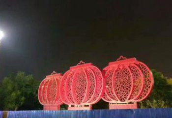 景觀燈籠雕塑預定廠家 烤漆大型雕塑 酒店雕塑