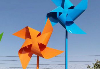 承接戶外風(fēng)車雕塑 噴漆風(fēng)動雕塑 燈光旋轉(zhuǎn)雕塑