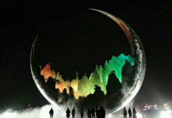 城市月亮雕塑廠家，網(wǎng)格體育雕塑，古銅效果