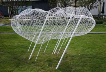 預定創意云梯雕塑 啞光梯子雕塑 公園云朵雕塑