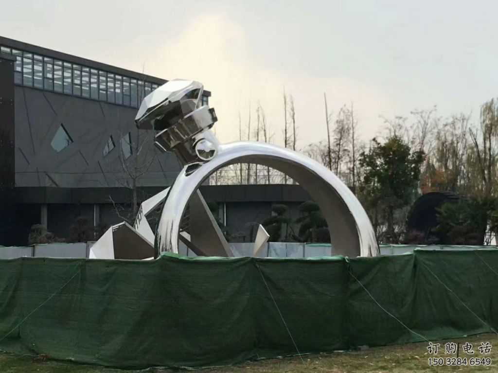 選定噴漆指環(huán)雕塑 中式村口標(biāo)識(shí)雕塑 草地戒指環(huán)雕塑廠家