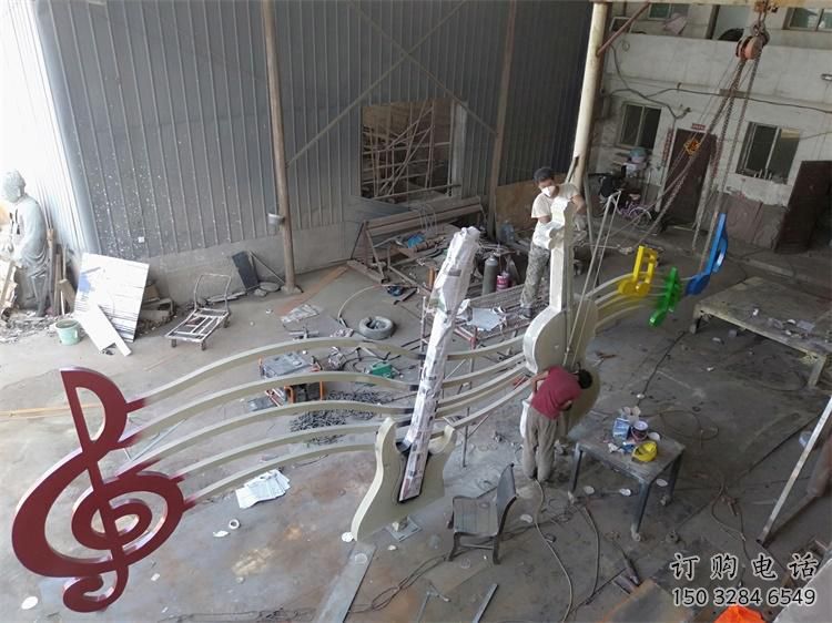 通用住宅小區音符雕塑 啞光景觀擺件 公園雕塑實景圖