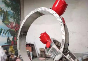 鋼管指環(huán)雕塑生產(chǎn)商 異形噴水標(biāo)識雕塑 農(nóng)村戒指環(huán)雕塑