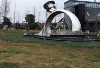 選用鏡面指環(huán)雕塑 烤漆大型戒指環(huán)雕塑 彩繪標(biāo)識雕塑