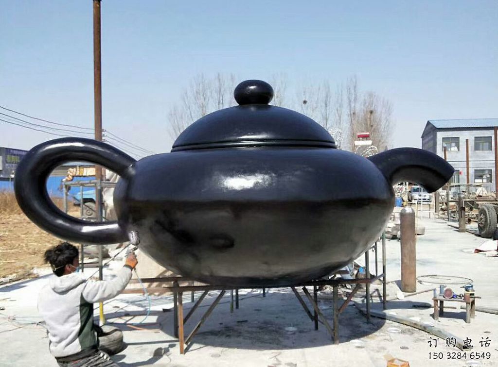 噴漆天壺雕塑價格 中式村口懸空雕塑 草地流水雕塑