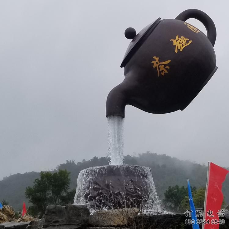 噴水天壺雕塑制造廠家 公園賓館流水雕塑 彩繪懸空雕塑