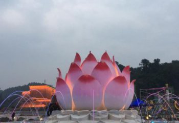 蓮花噴泉雕塑，水景藝術小品，水秀蓮花雕塑廠家