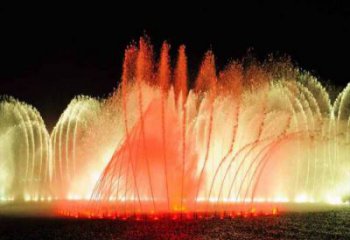 選用噴泉雕塑，燈光數(shù)控效果，生產(chǎn)水景雕塑