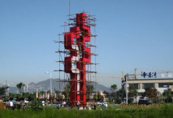 古文字雕塑精選，陸地擺件，不銹鋼古文字雕塑生產廠家