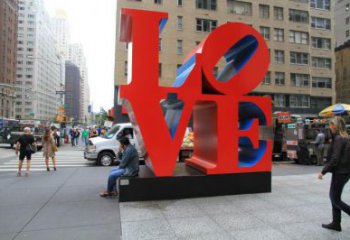 戶外景觀雕塑，烤漆字母雕塑，景觀美陳元素