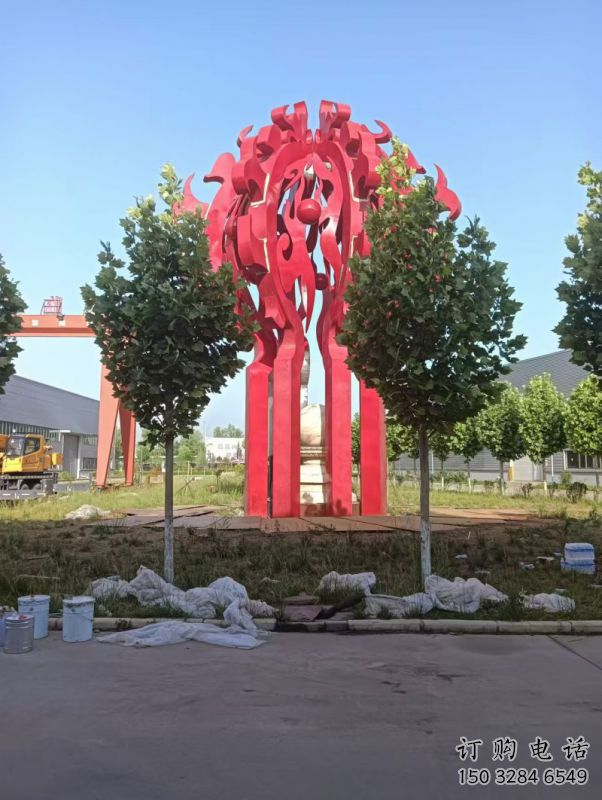 火球雕塑，精神堡壘火球雕塑落地展示