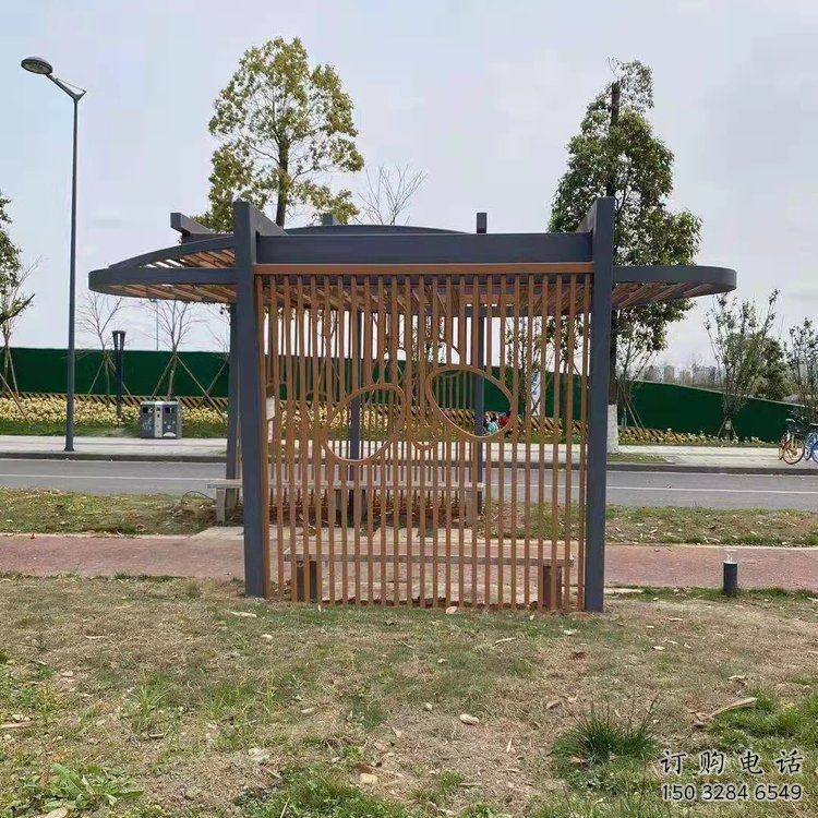 簡約不銹鋼廊架雕塑小品