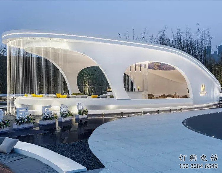 現代藝術原理廊架，不銹鋼材質廊架雕塑制作