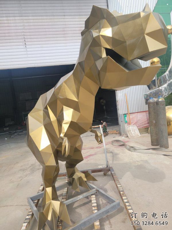 景觀恐龍雕塑承接，城市裝飾，大型幾何恐龍雕塑公司