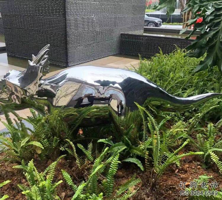 藝術恐龍雕塑觀賞型，街景小品，鏡面恐龍雕塑主題常用