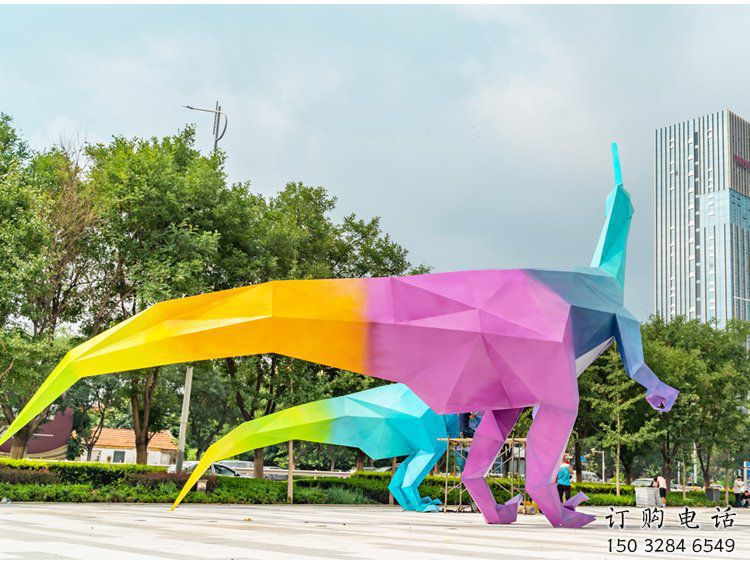 恐龍雕塑制造，白鋼構(gòu)件，切面烤漆恐龍雕塑提供