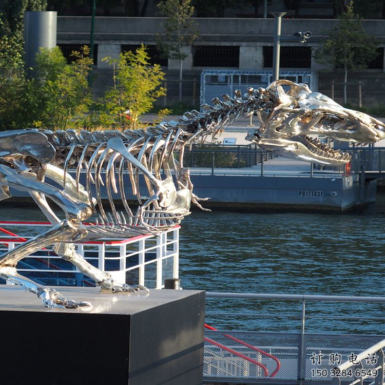 恐龍雕塑觀賞型，公園小品，景觀恐龍骨架雕塑常用