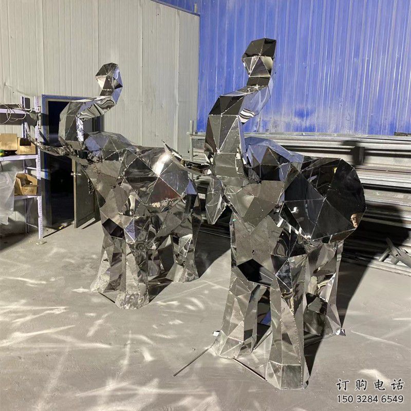 大象雕塑異型優(yōu)選，城市裝飾，展示鏡面大象雕塑定做