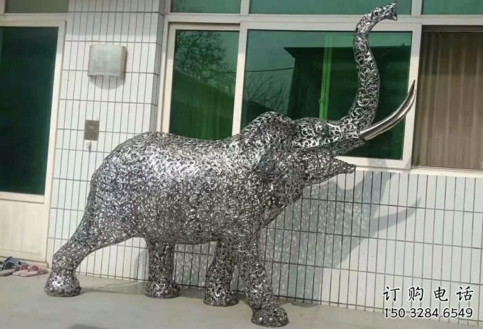 景觀大象雕塑訂做，街景小品，戶外鏤空大象雕塑制作