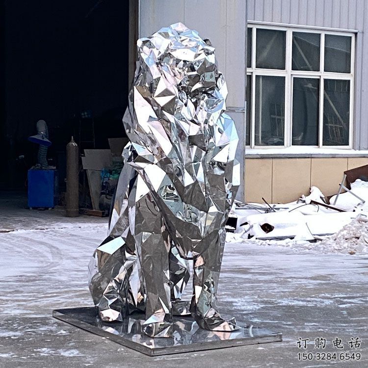 獅子雕塑供需，圓雕系列，不銹鋼獅子雕塑制造商